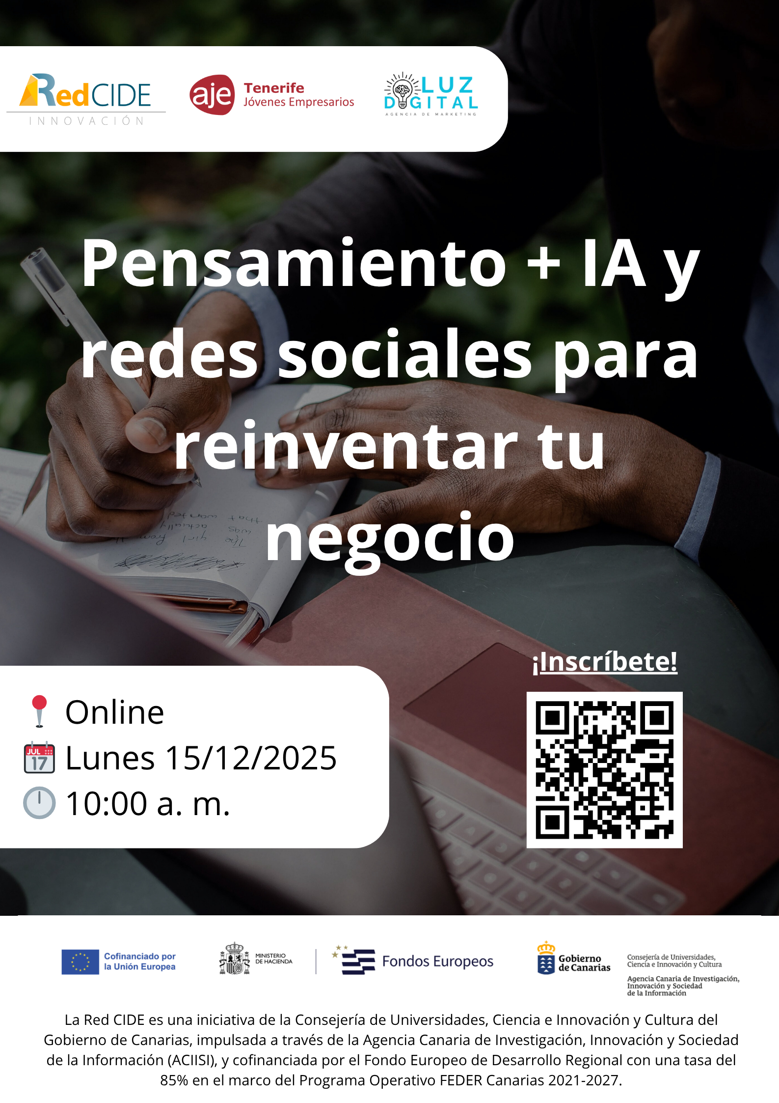 CARTEL Pensamiento + IA y redes sociales para reinventar tu negocio